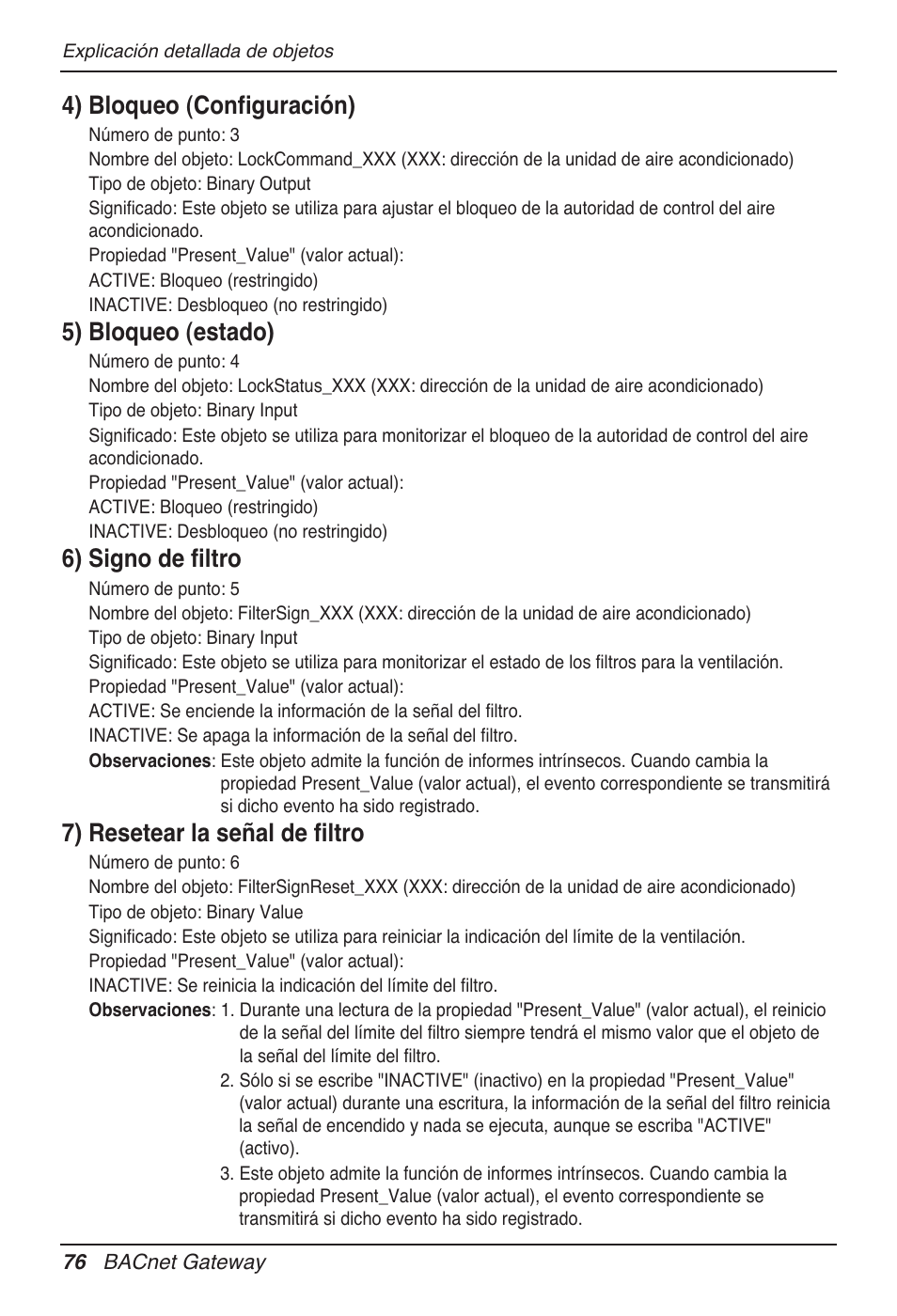 4) bloqueo (configuración), 5) bloqueo (estado), 6) signo de filtro | 7) resetear la señal de filtro | LG PQNFB17B0 User Manual | Page 292 / 756