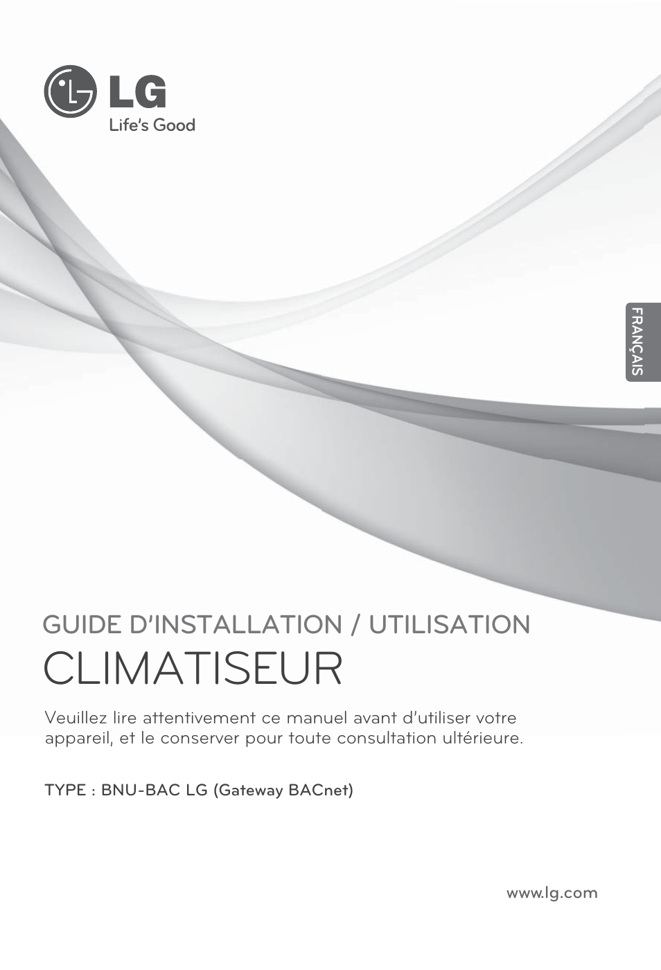 Français, Climatiseur, Guide d’installation / utilisation | LG PQNFB17B0 User Manual | Page 325 / 756