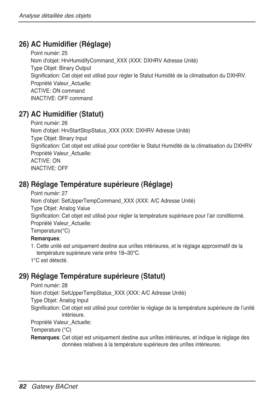 26) ac humidifier (réglage), 27) ac humidifier (statut), 28) réglage température supérieure (réglage) | 29) réglage température supérieure (statut) | LG PQNFB17B0 User Manual | Page 406 / 756