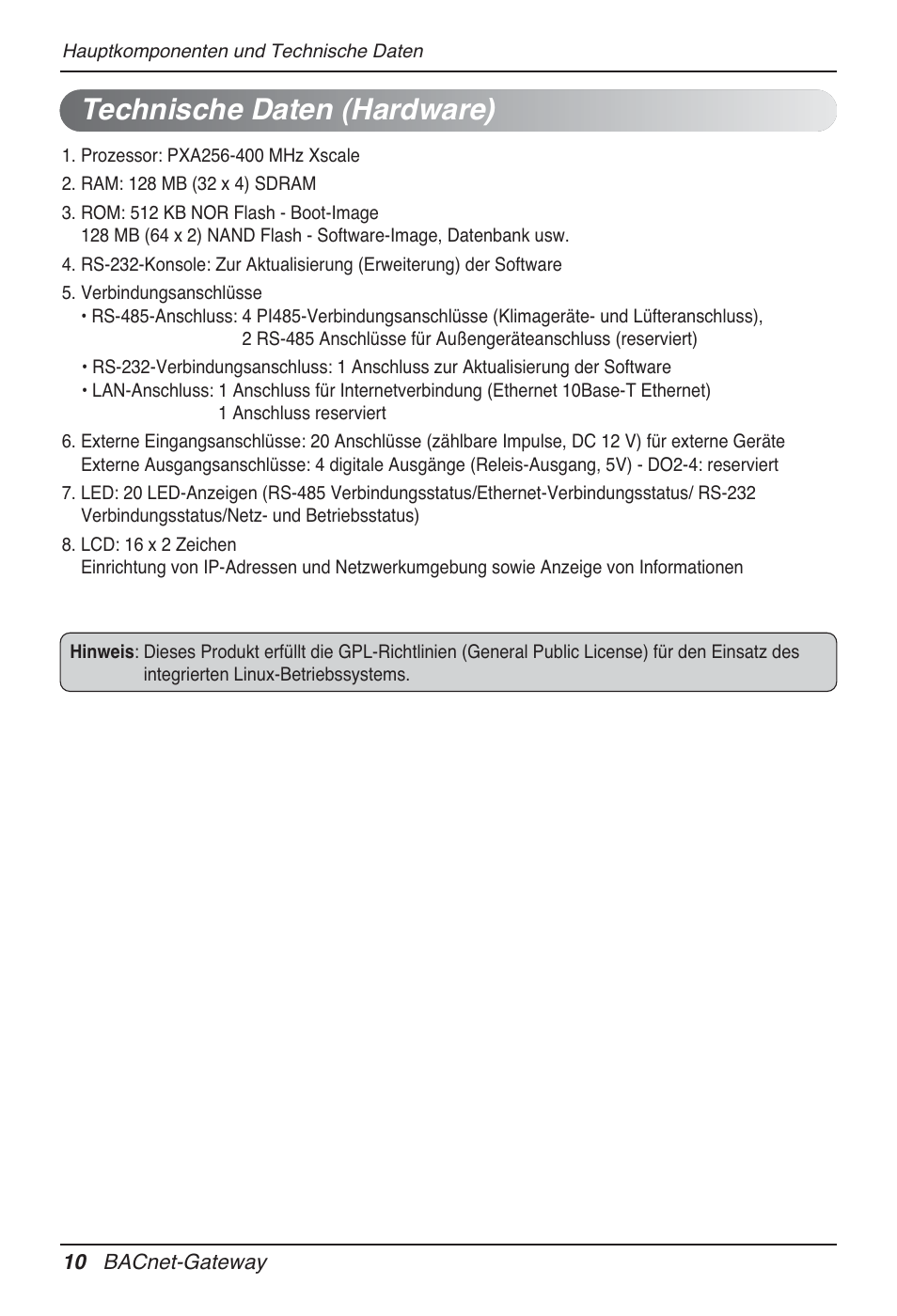 Technische daten (hardware) | LG PQNFB17B0 User Manual | Page 442 / 756