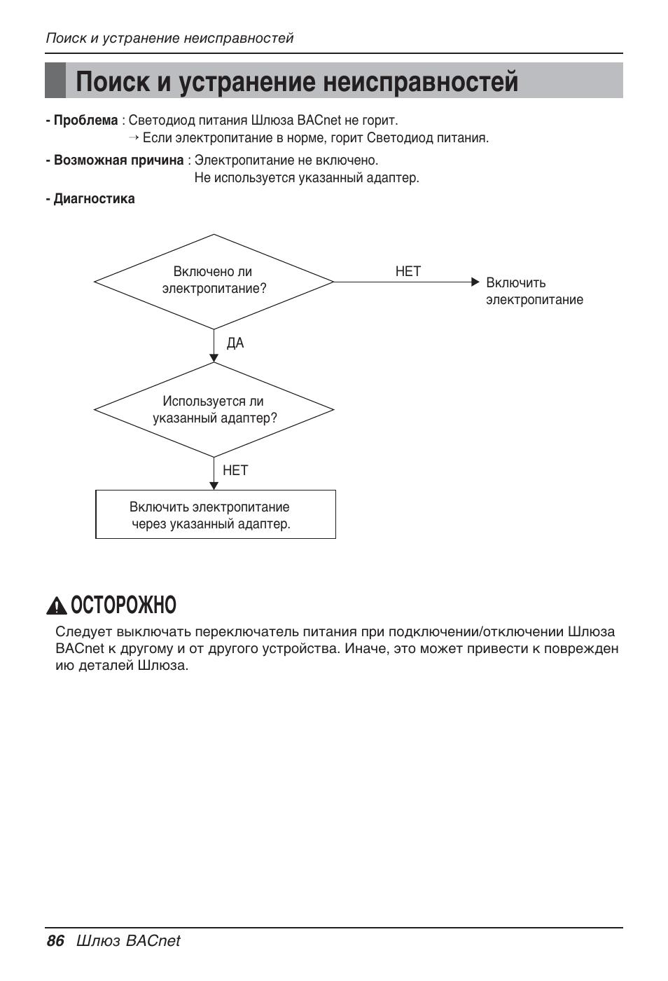 Поиск и устранение неисправностей, Осторожно | LG PQNFB17B0 User Manual | Page 734 / 756