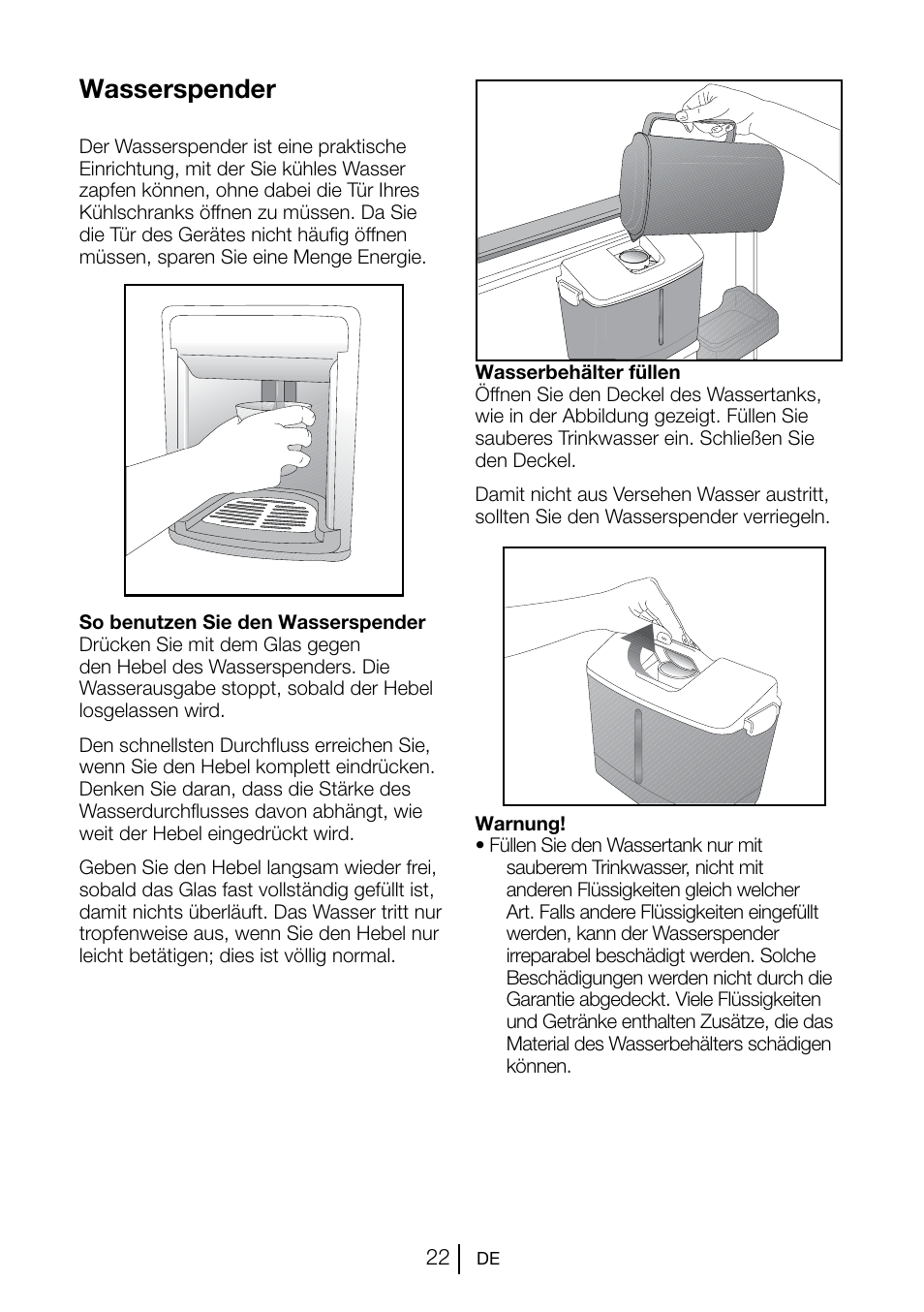 Wasserspender | Beko GNE V222 S User Manual | Page 77 / 83