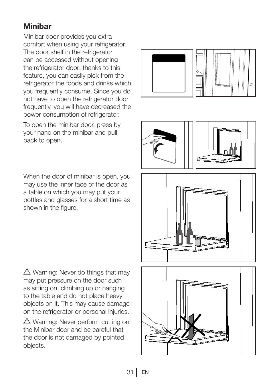 Minibar | Beko GNE V422 X User Manual | Page 31 / 102