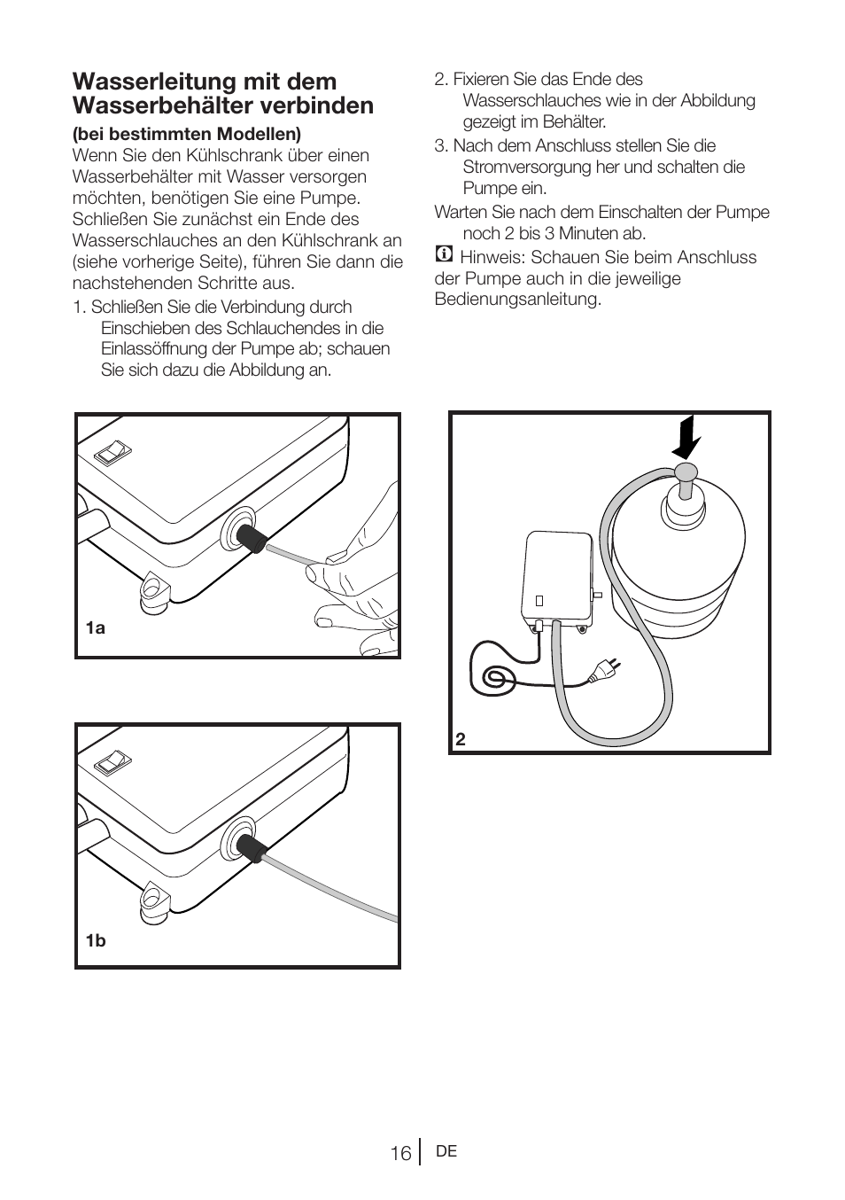 Wasserleitung mit dem wasserbehälter verbinden | Beko GNE V422 X User Manual | Page 83 / 102