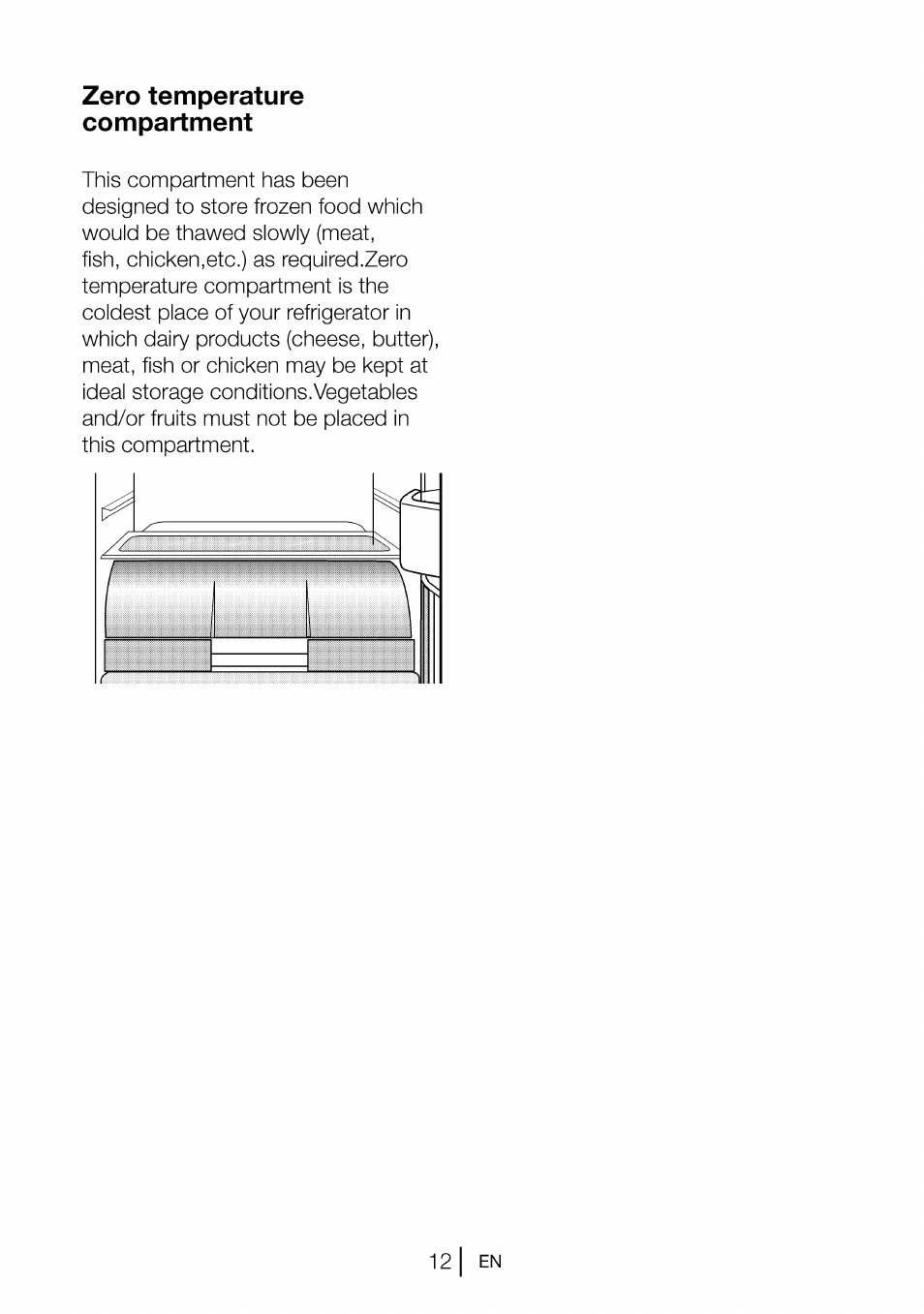 Zero temperature compartment | Beko CBI 7771 User Manual | Page 14 / 92
