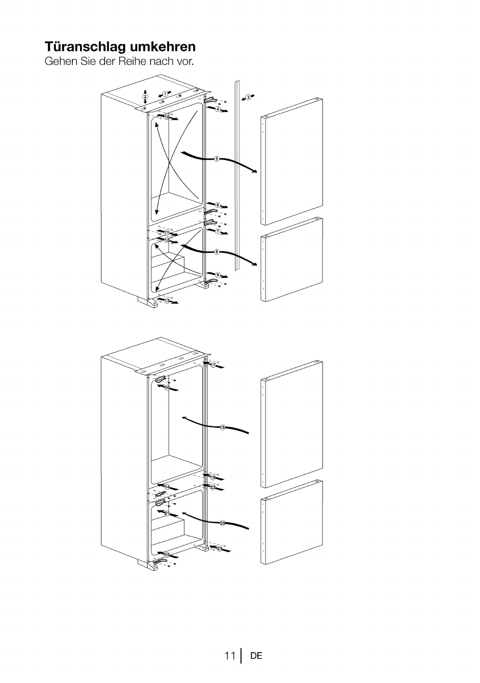 Türanschlag umkehren | Beko CBI 7771 User Manual | Page 30 / 92