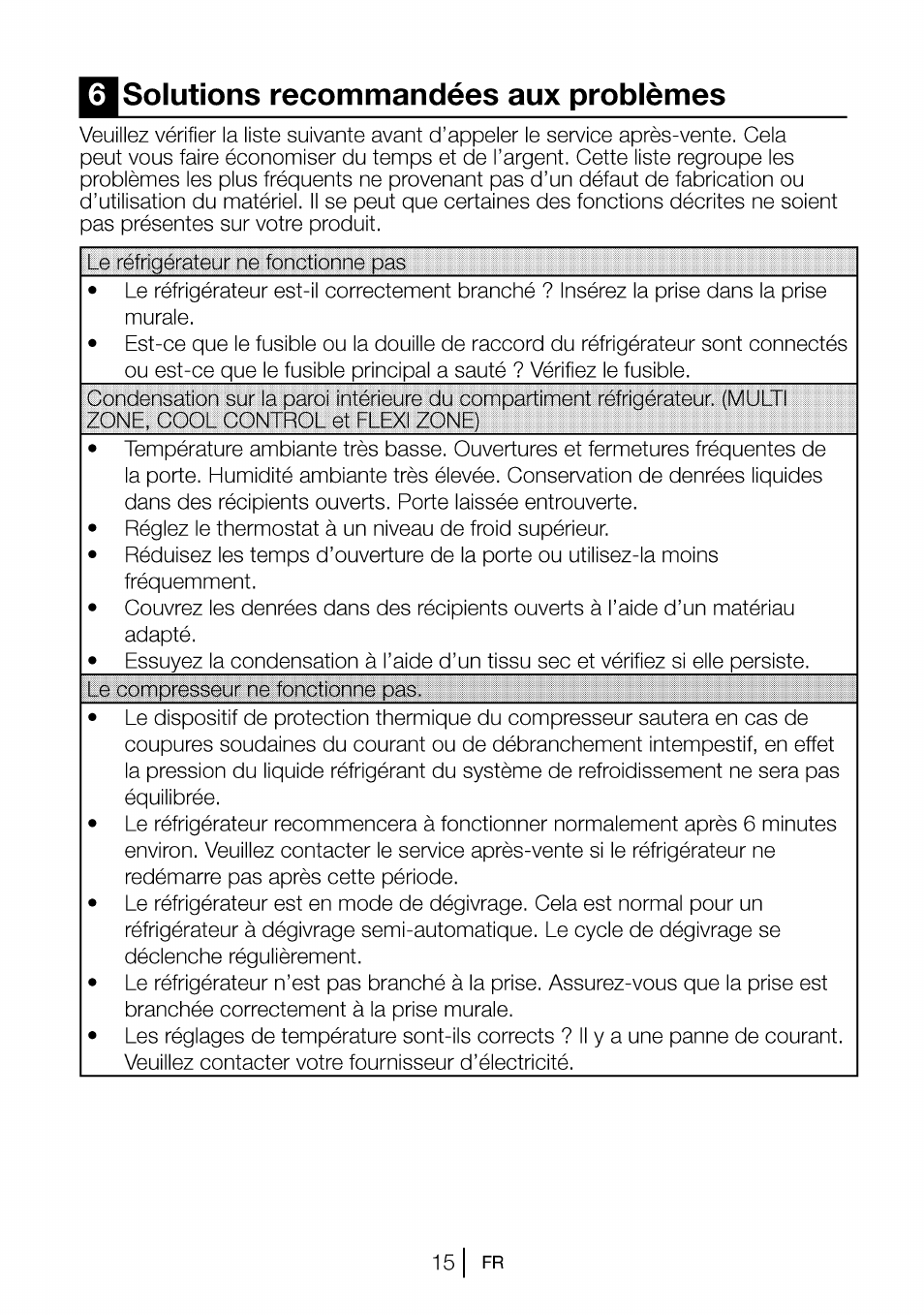 Solutions recommandées aux problèmes | Beko CBI 7771 User Manual | Page 52 / 92