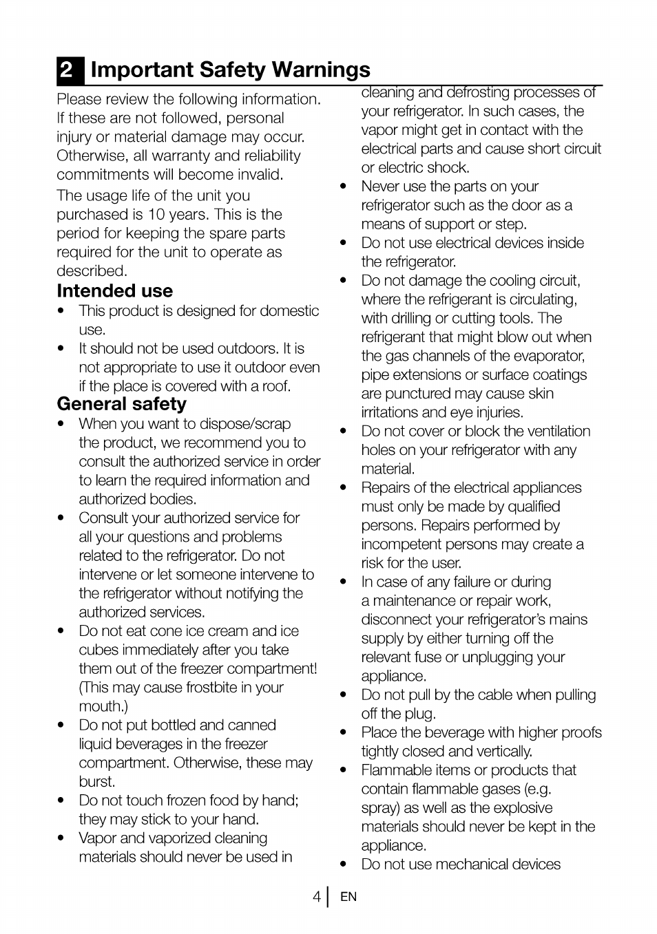 Important safety warnings, Intended use, General safety | Beko CBI 7771 User Manual | Page 6 / 92