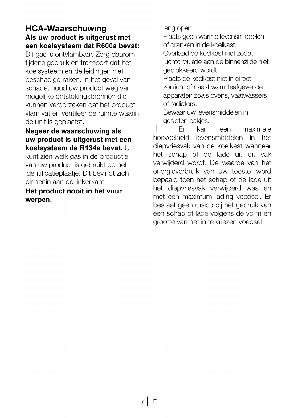 Hca-waarschuwing | Beko CBI 7771 User Manual | Page 79 / 92