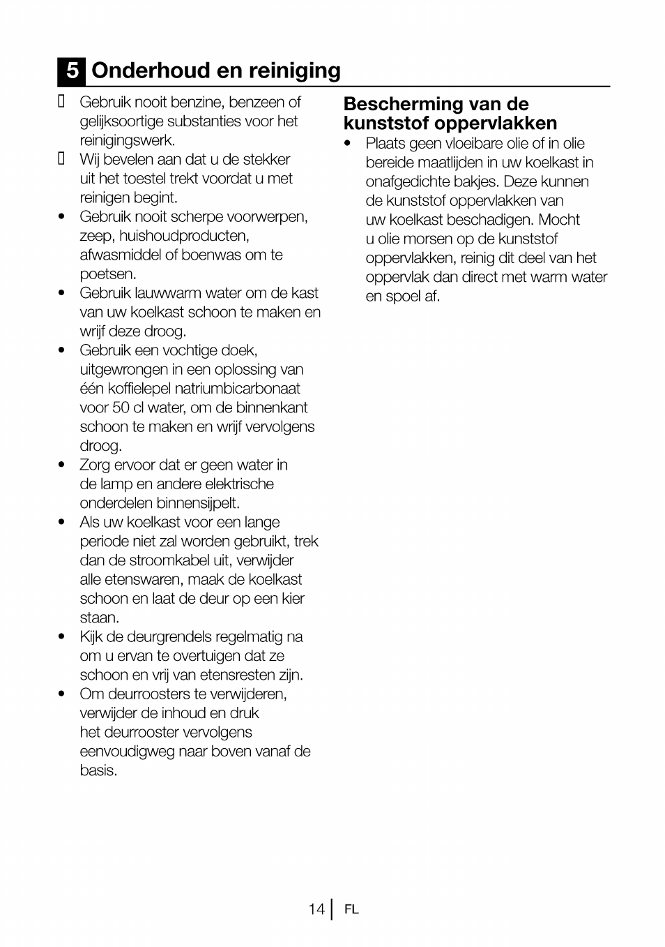 Onderhoud en reiniging, Bescherming van de kunststof oppervlakken | Beko CBI 7771 User Manual | Page 86 / 92