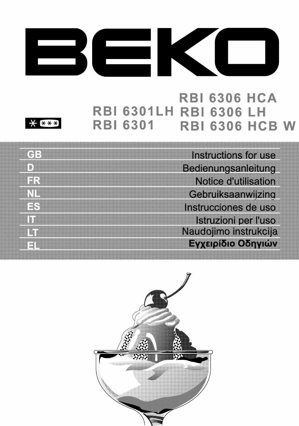 Beko RBI 6301 User Manual | 92 pages