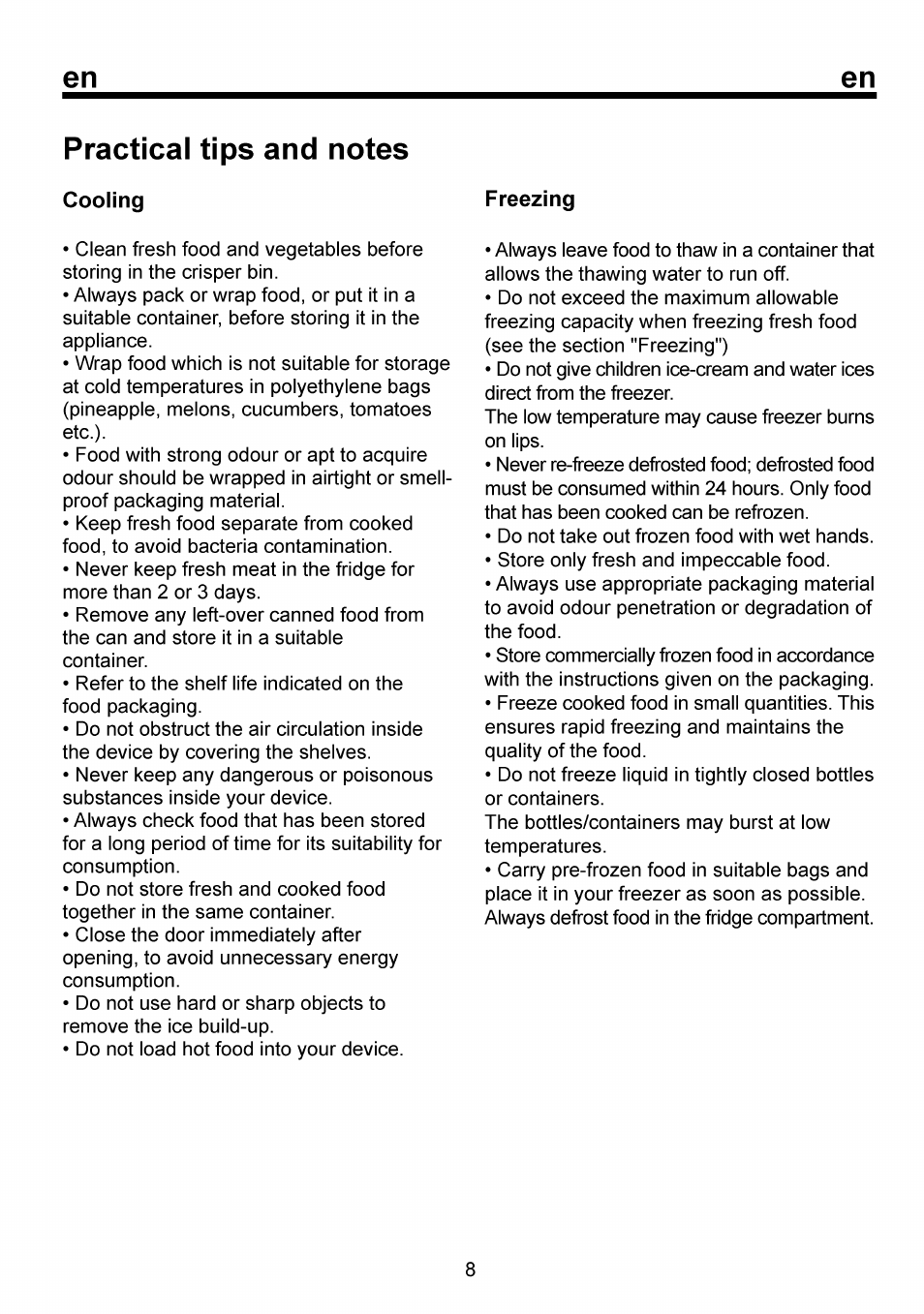 Practical tips and notes | Beko RBI 6301 User Manual | Page 14 / 92