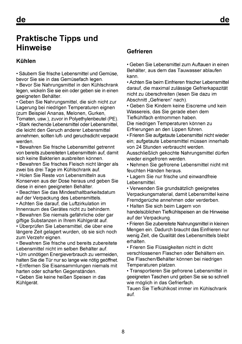 Praktische tipps und hinweise | Beko RBI 6301 User Manual | Page 25 / 92