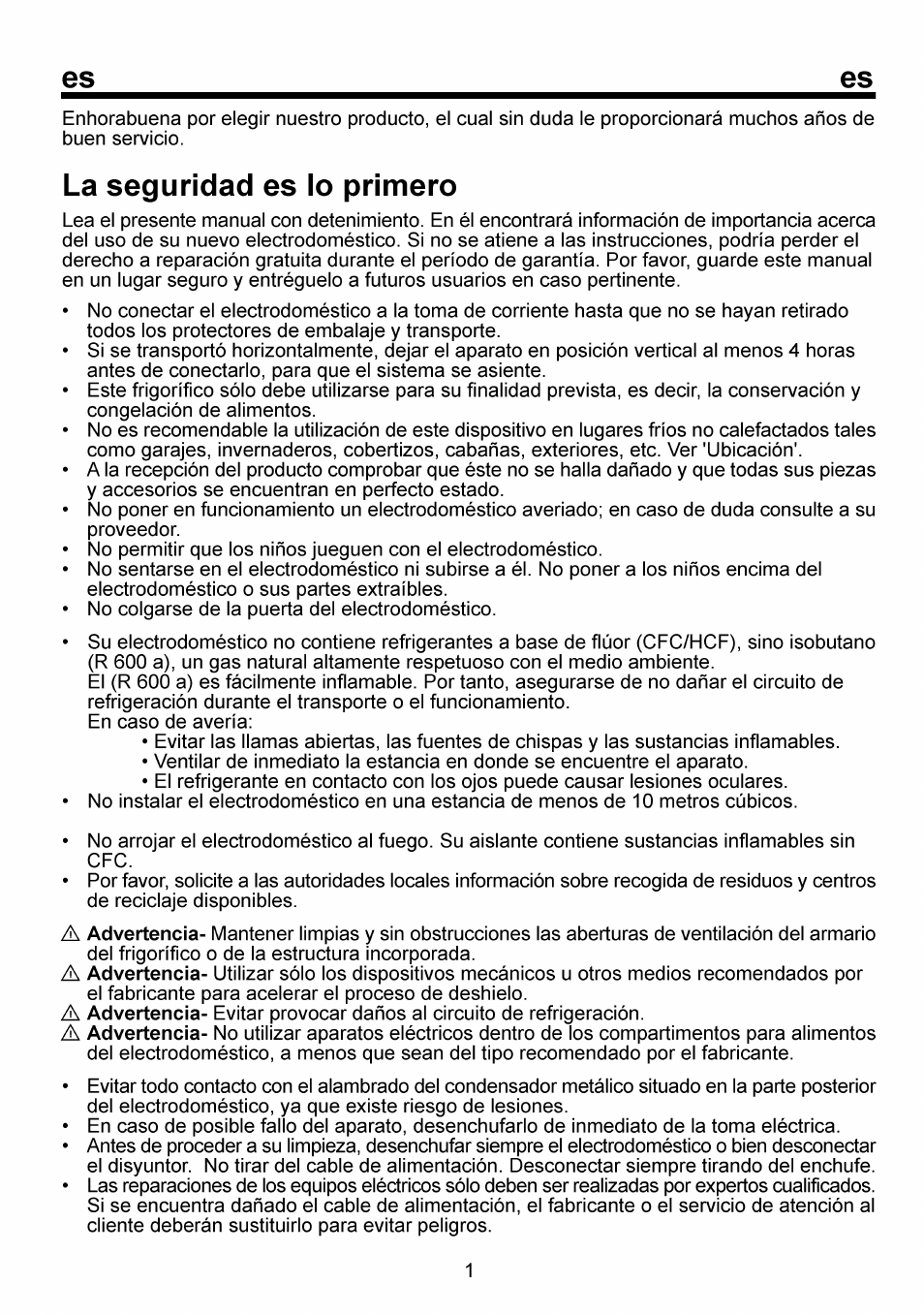 La seguridad es lo primero | Beko RBI 6301 User Manual | Page 51 / 92