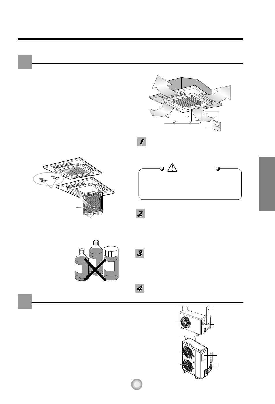 Cuidados y mantenimiento, Unidad interior, Unidad exterior | Español, Caution, Filtros de aire, Rejilla filtro de aire | LG LT-B2861HL User Manual | Page 17 / 25