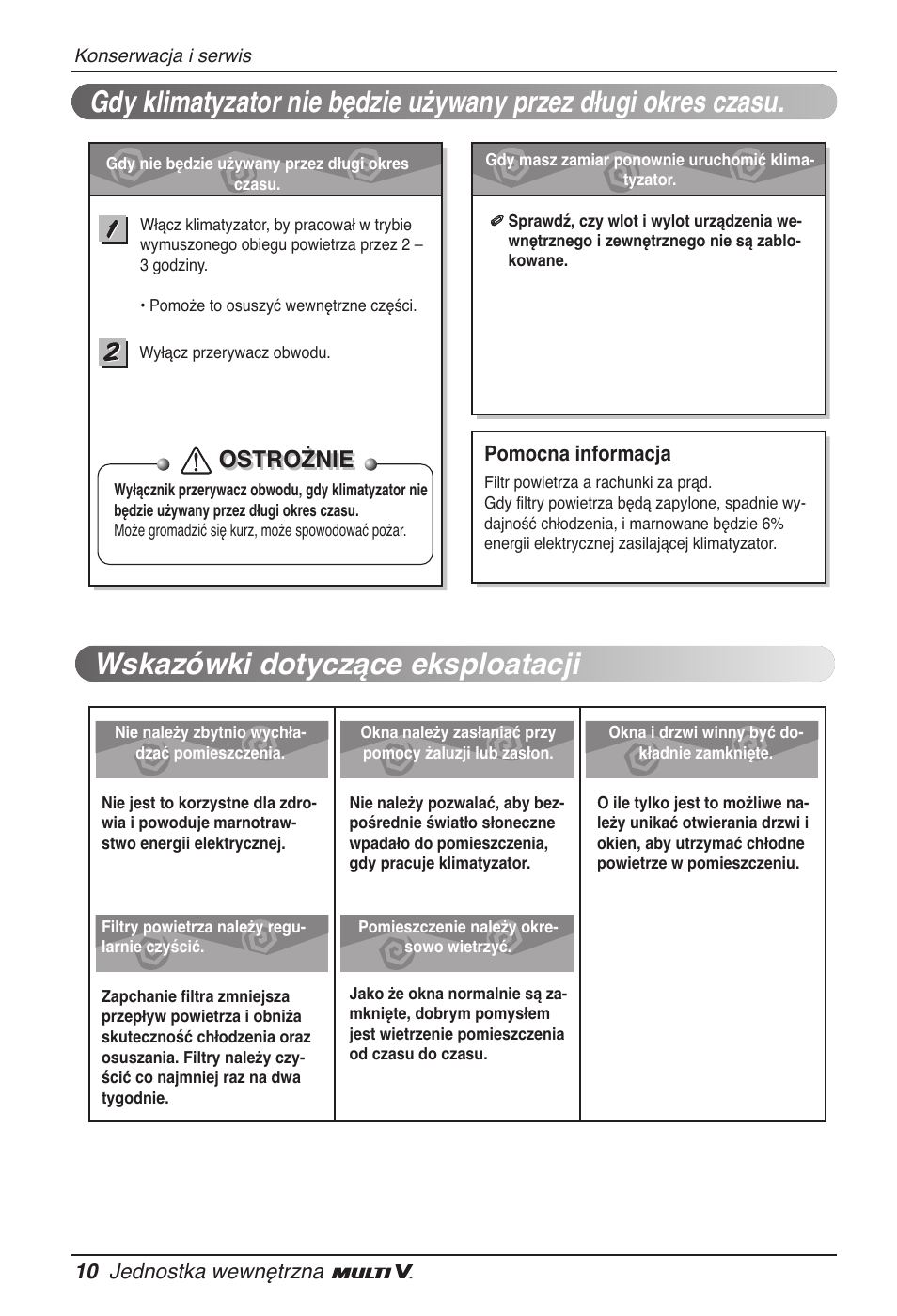 Ostrożnie | LG ARNU09GVEA2 User Manual | Page 106 / 205