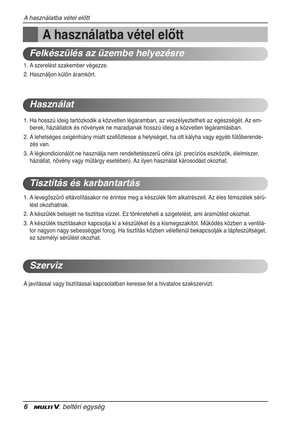 A használatba vétel előtt | LG ARNU09GVEA2 User Manual | Page 114 / 205