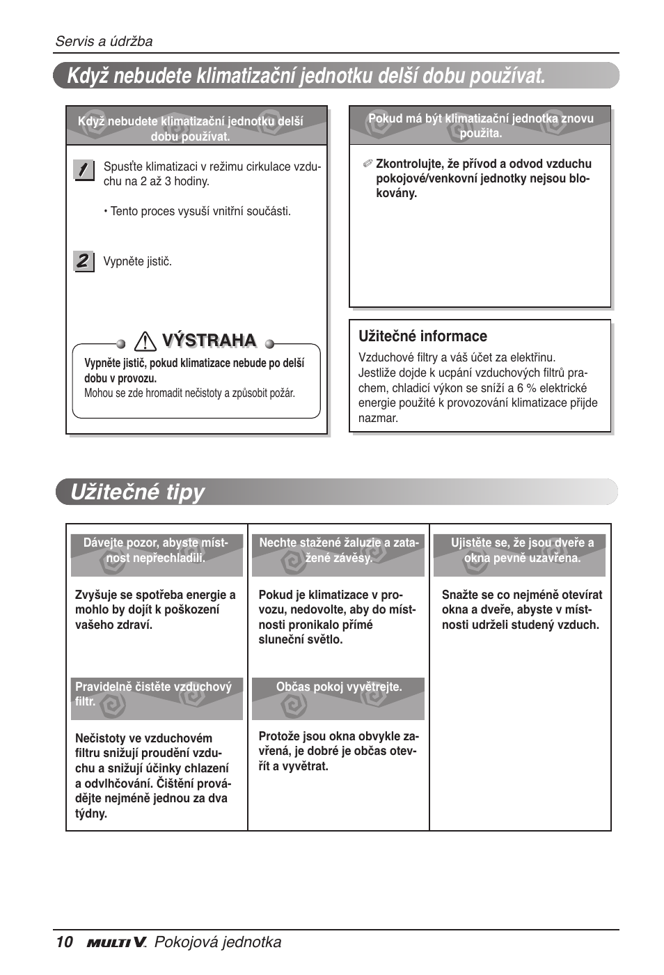 Výstraha | LG ARNU09GVEA2 User Manual | Page 130 / 205