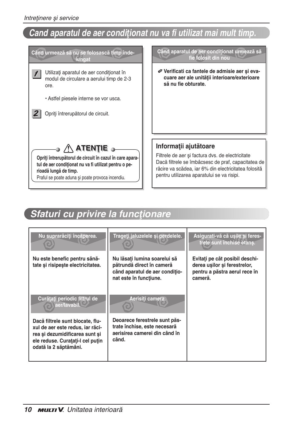 Atenţie | LG ARNU09GVEA2 User Manual | Page 142 / 205