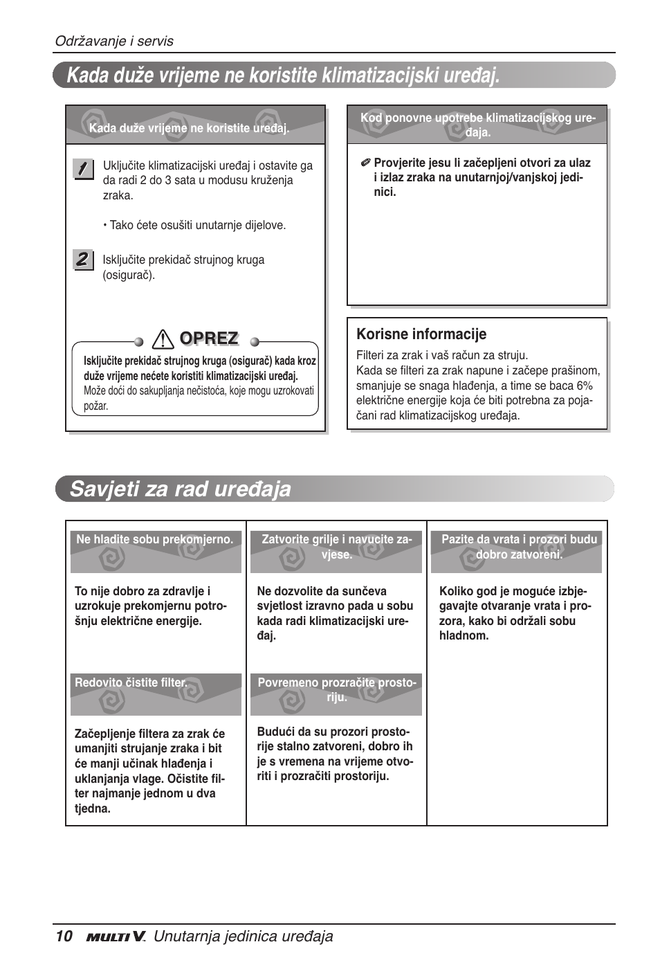 Oprez | LG ARNU09GVEA2 User Manual | Page 178 / 205