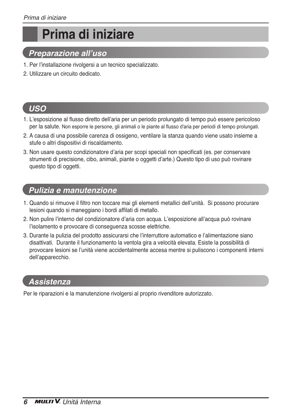 Prima di iniziare | LG ARNU09GVEA2 User Manual | Page 18 / 205