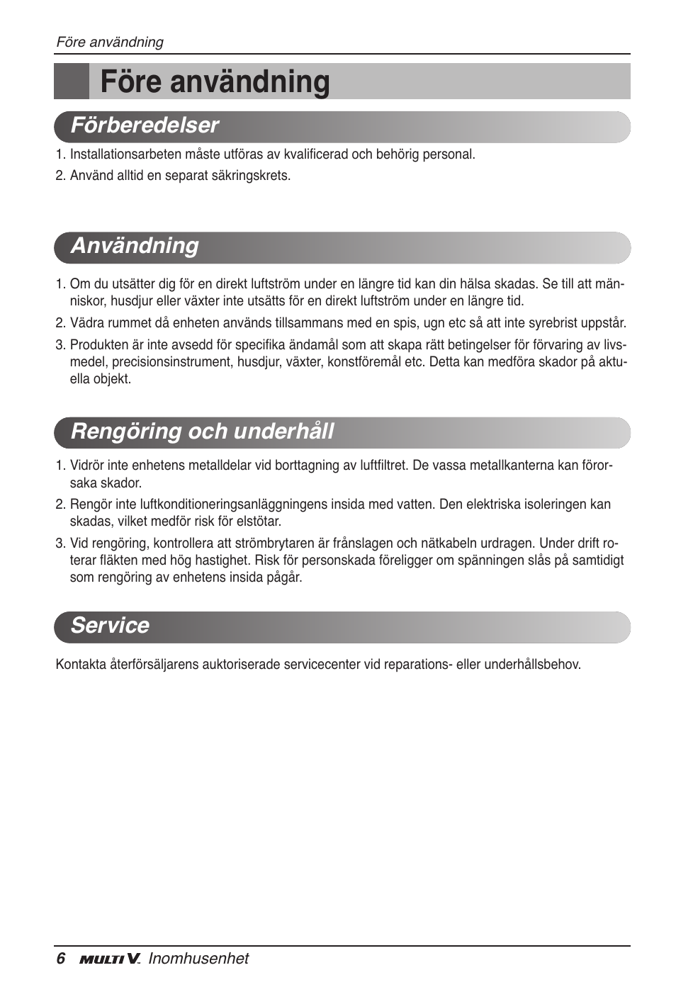 Före användning | LG ARNU09GVEA2 User Manual | Page 186 / 205