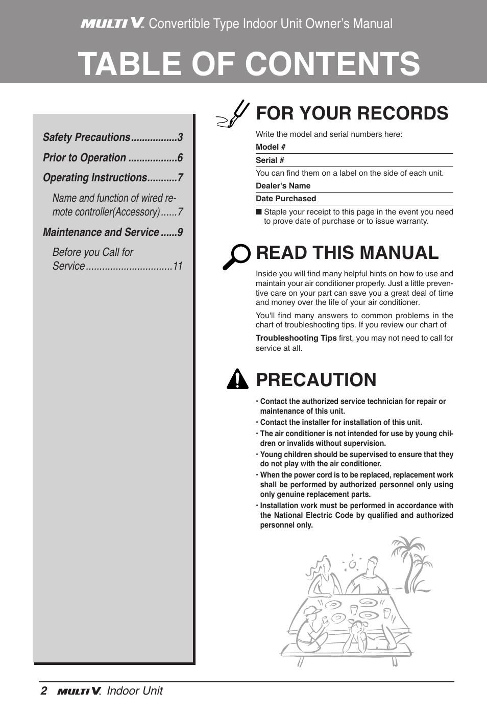 LG ARNU09GVEA2 User Manual | Page 2 / 205