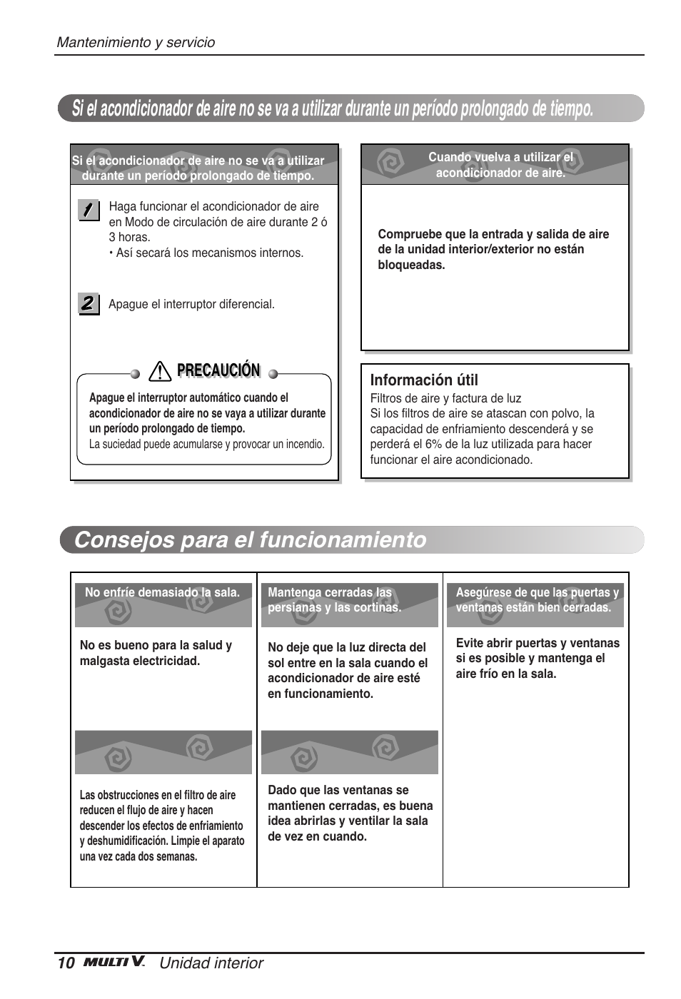 Precaución | LG ARNU09GVEA2 User Manual | Page 34 / 205