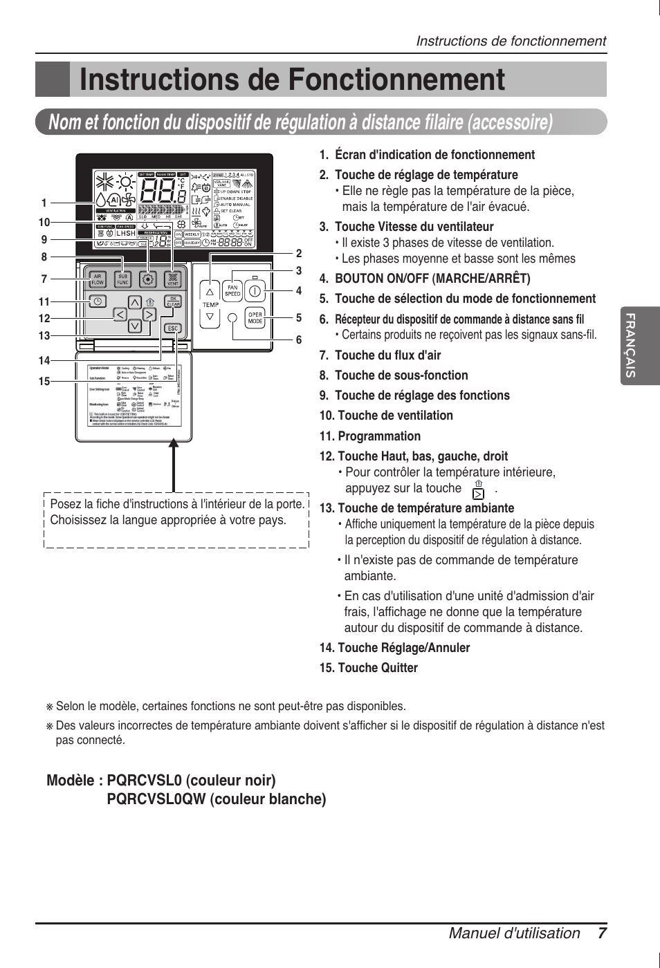 Instructions de fonctionnement | LG ARNU09GVEA2 User Manual | Page 43 / 205