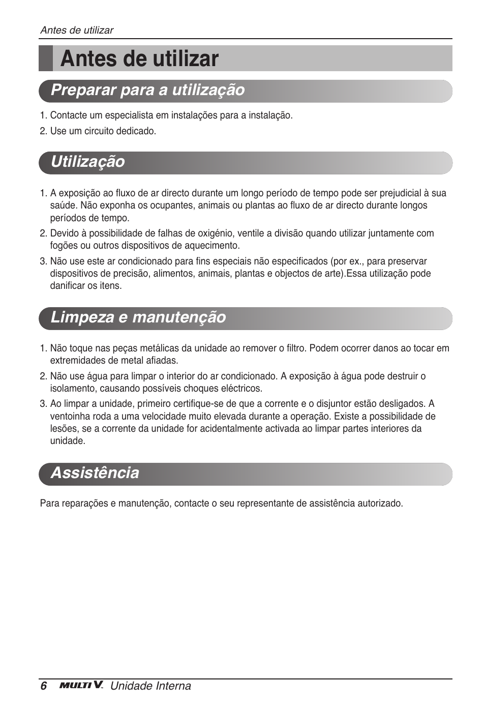 Antes de utilizar | LG ARNU09GVEA2 User Manual | Page 78 / 205