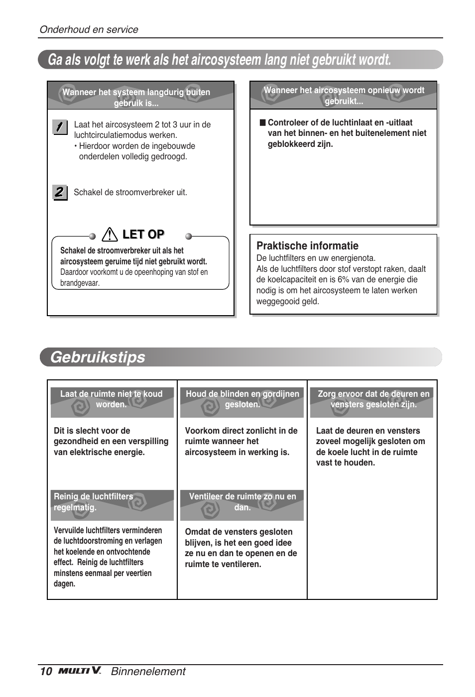 Let op | LG ARNU09GVEA2 User Manual | Page 94 / 205