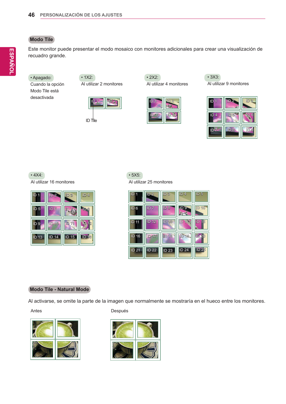 Esp añol | LG 32WL30MS-B User Manual | Page 46 / 74