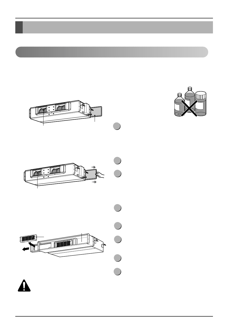 Cuidados y mantenimiento, Unidad interior, Filtros de aire | Filtro de plasma(opcional), Aire acondicionado de canalización de techo, Precaución | LG B24AHV User Manual | Page 24 / 33