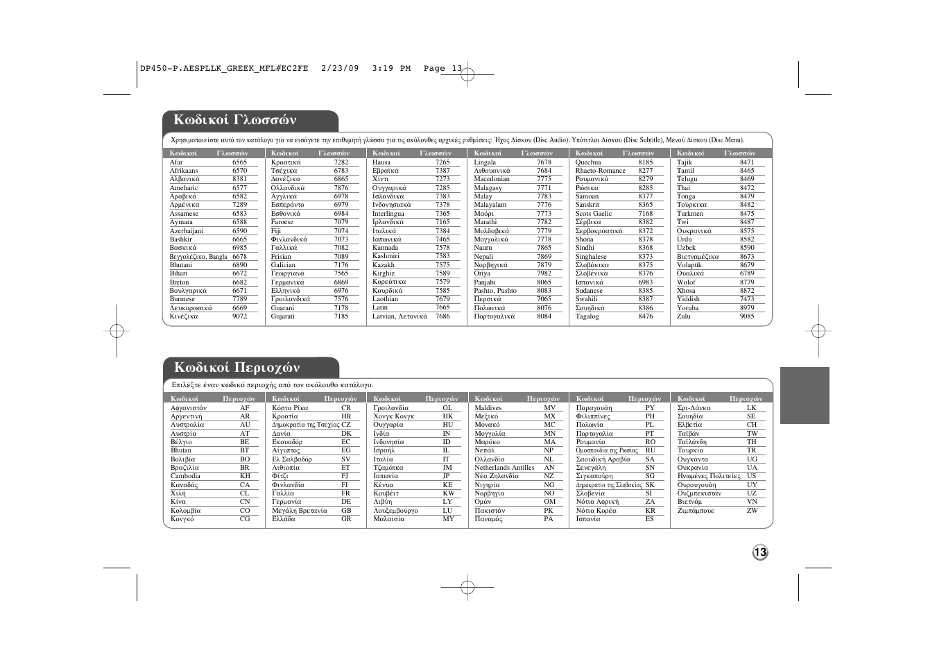 ˆ‰èîô› °ïˆûûòó, ˆ‰иоф› ¶въиф¯ту | LG DP450 User Manual | Page 69 / 70