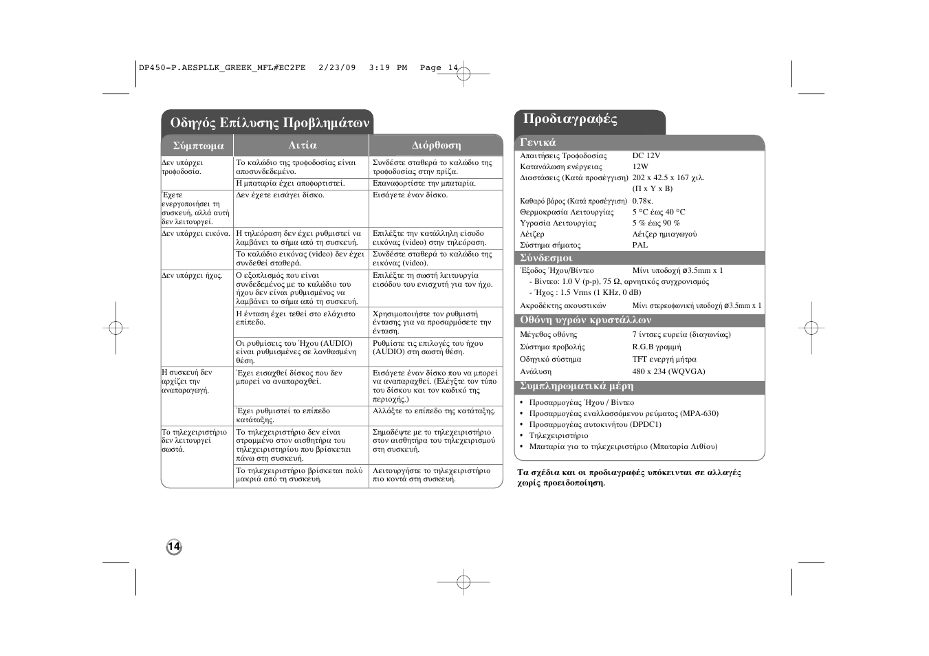 Ъф‰и·бъ·к, Лбﬁ˜ ∂›п˘ыл˜ ¶ъф‚плм¿щˆу | LG DP450 User Manual | Page 70 / 70