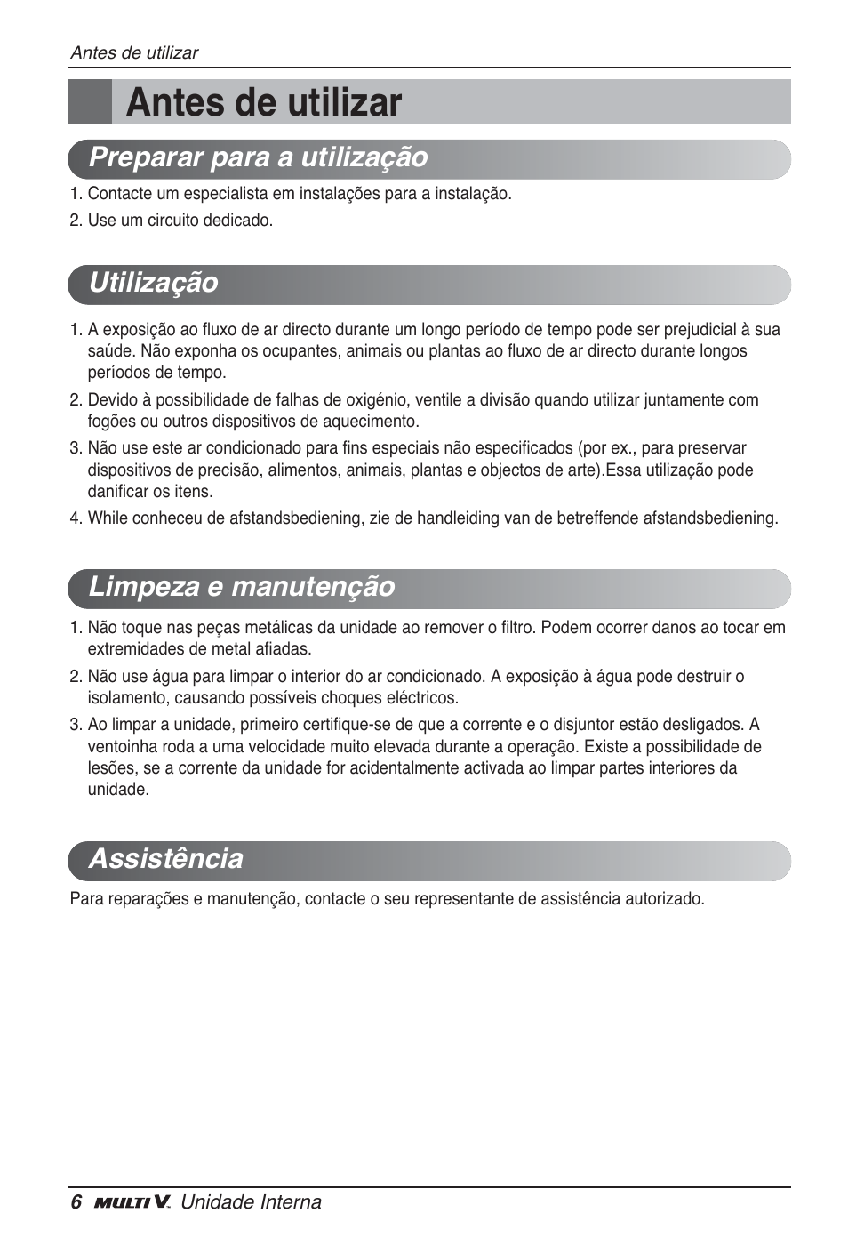 Antes de utilizar | LG ARNU24GL3G2 User Manual | Page 105 / 190