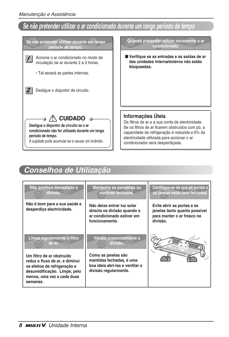 Cuidado | LG ARNU24GL3G2 User Manual | Page 107 / 190