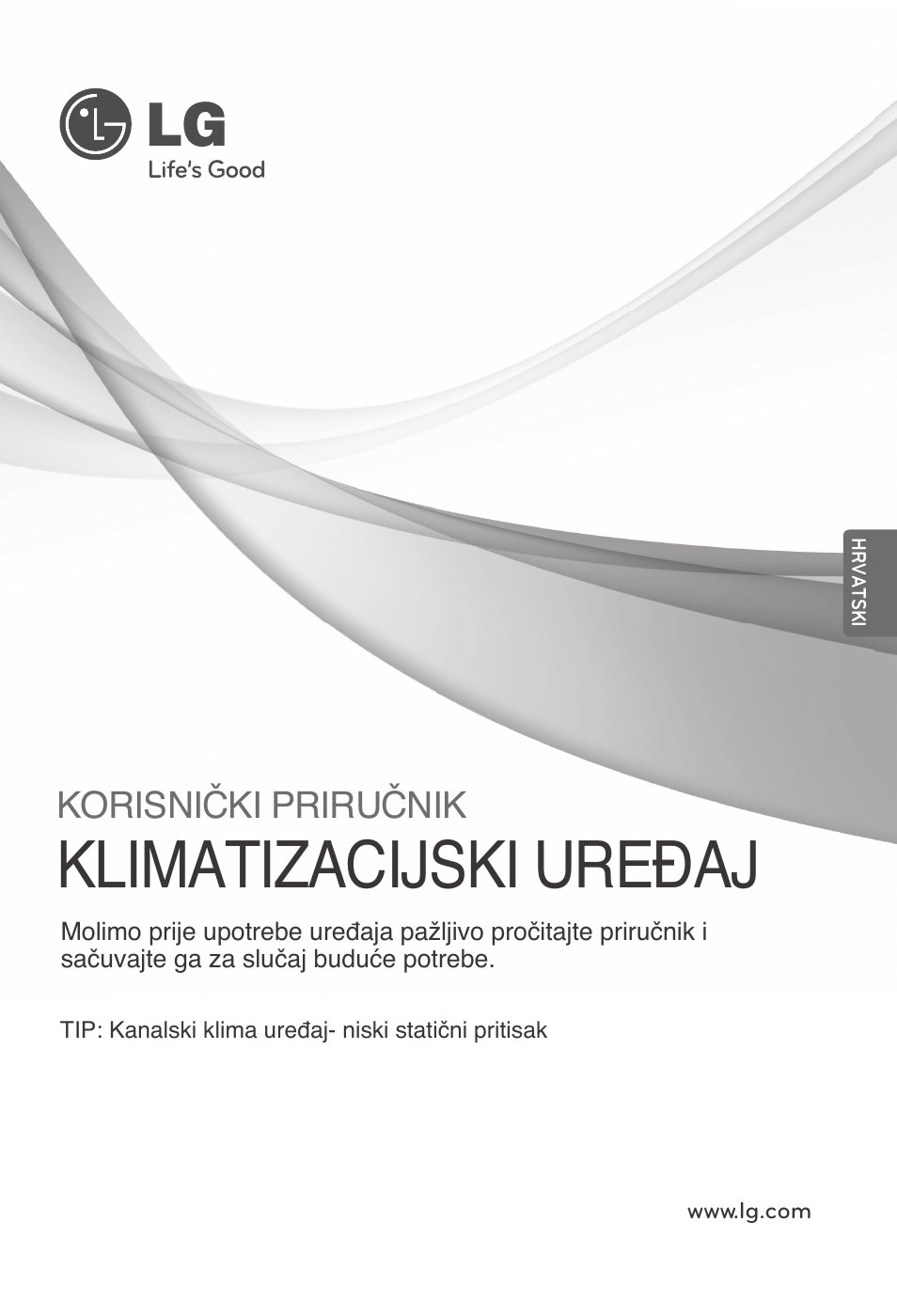 Hrvatski, Klimatizacijski uređaj, Korisnički priručnik | LG ARNU24GL3G2 User Manual | Page 140 / 190