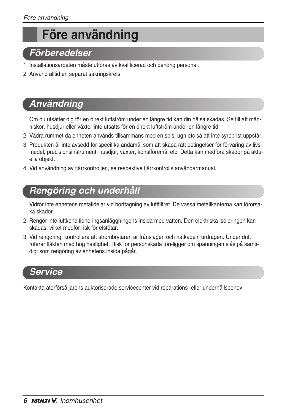 Före användning | LG ARNU24GL3G2 User Manual | Page 155 / 190