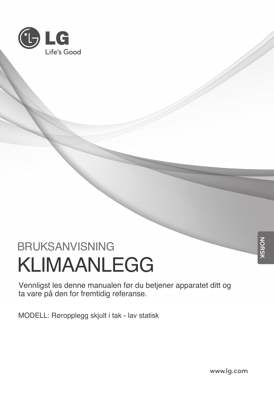 Norsk, Klimaanlegg, Bruksanvisning | LG ARNU24GL3G2 User Manual | Page 160 / 190