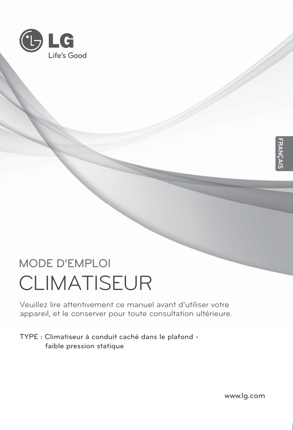 Français, Climatiseur, Mode d’emploi | LG ARNU24GL3G2 User Manual | Page 31 / 190