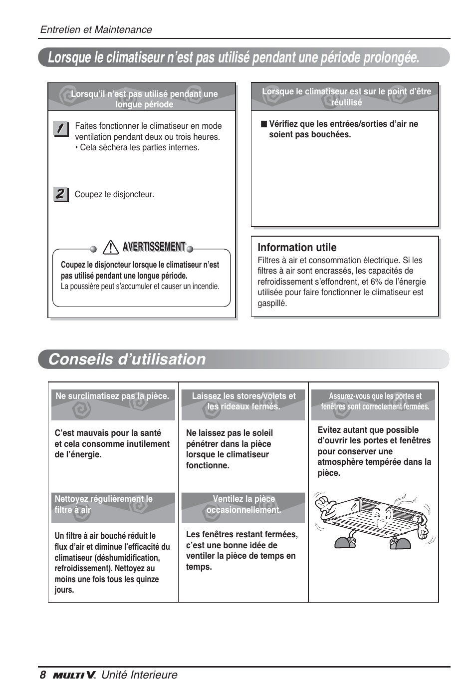 Avertissement | LG ARNU24GL3G2 User Manual | Page 38 / 190