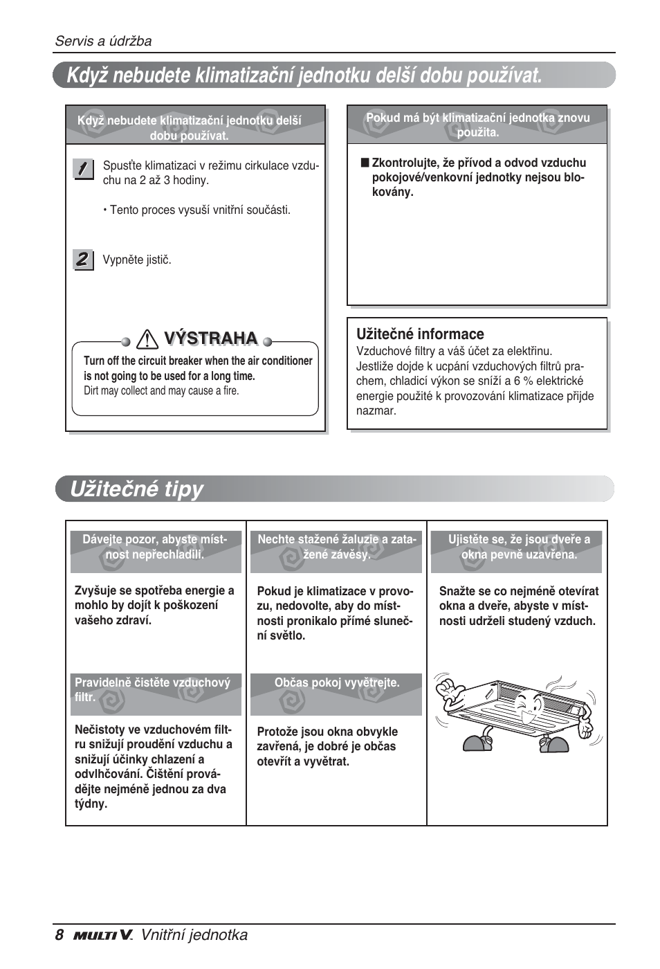 Výstraha | LG ARNU24GL3G2 User Manual | Page 68 / 190