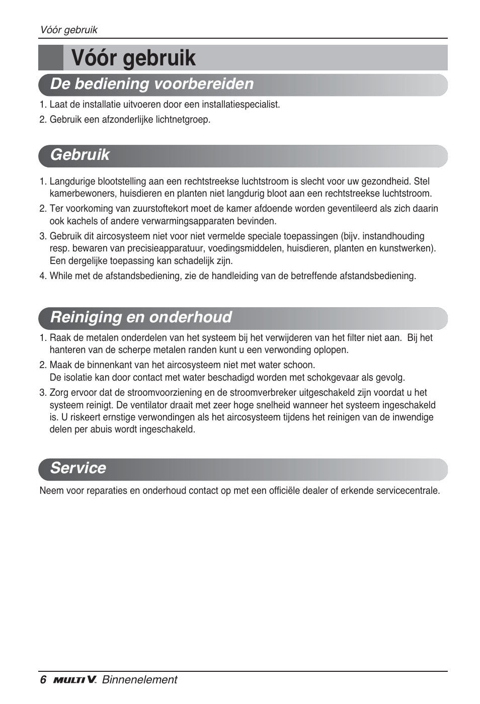 Vóór gebruik | LG ARNU24GL3G2 User Manual | Page 76 / 190