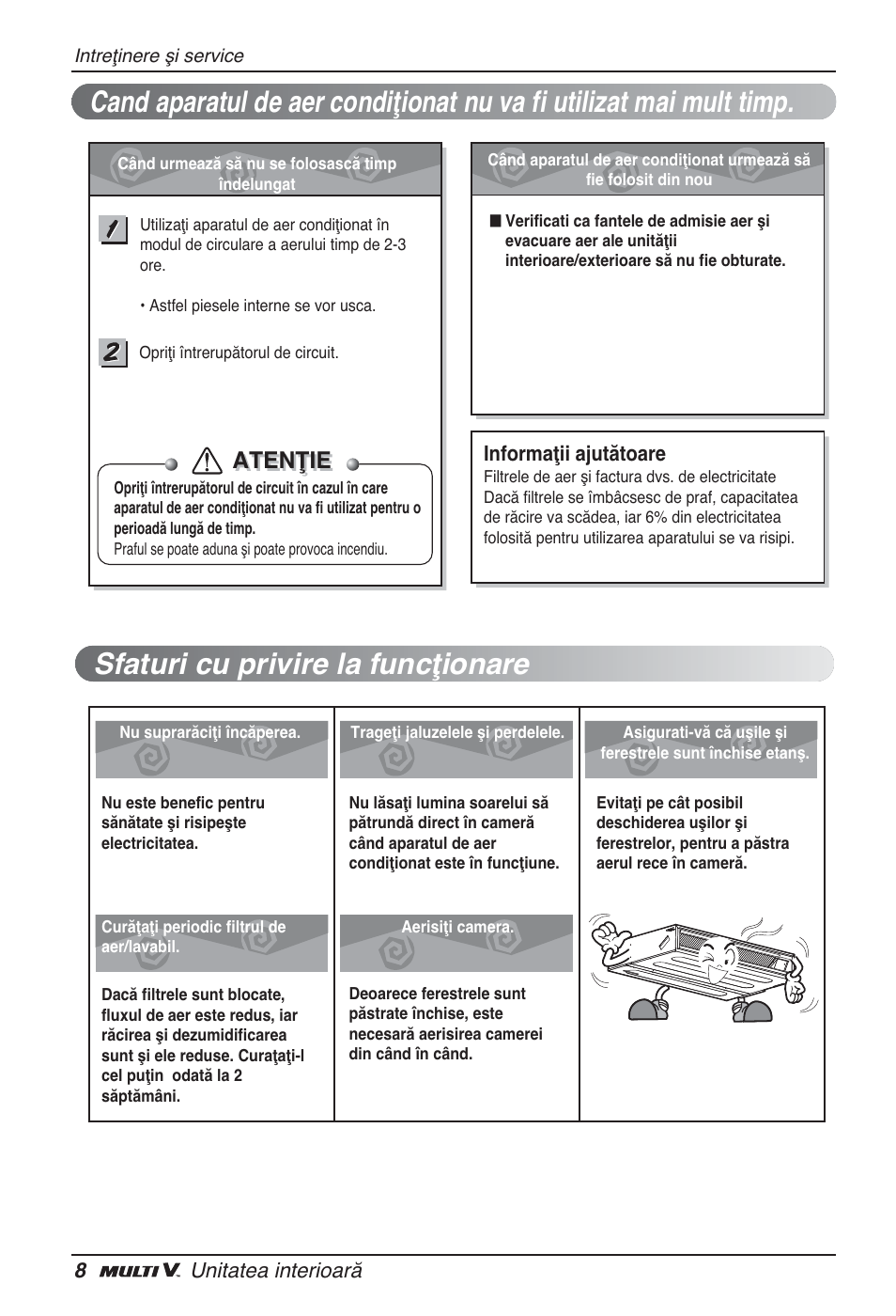 Atenţie | LG ARNU24GL3G2 User Manual | Page 98 / 190