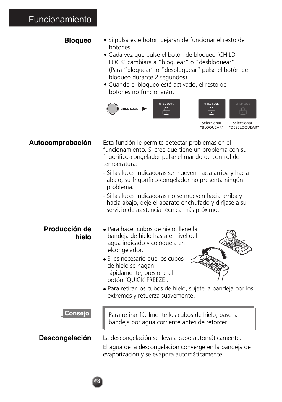 Funcionamiento | LG GR-3992EW User Manual | Page 29 / 57