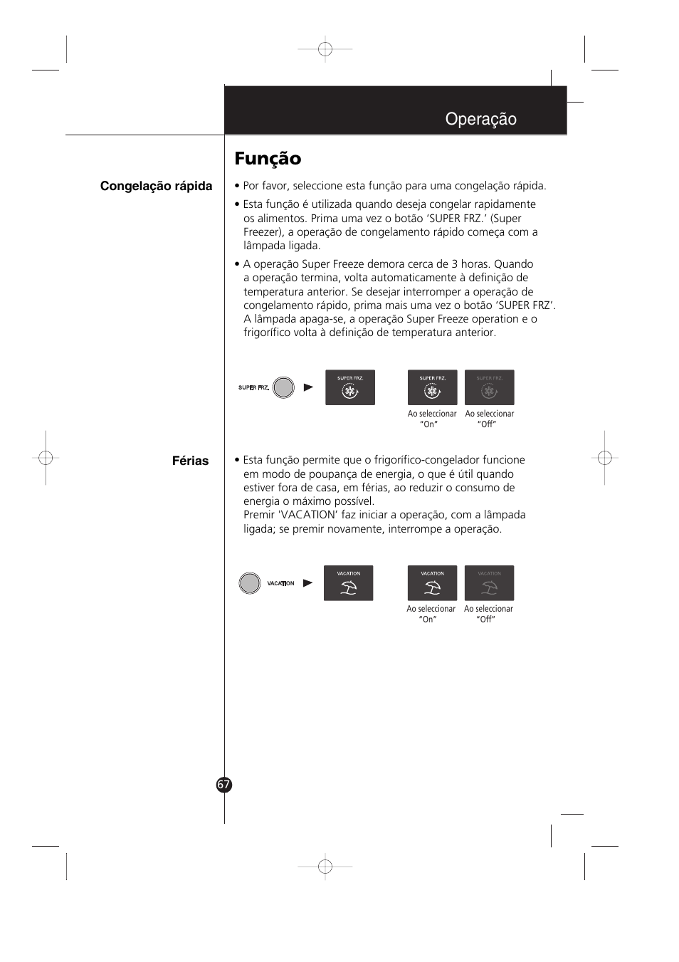 Função, Operação | LG GR-3992EW User Manual | Page 48 / 57