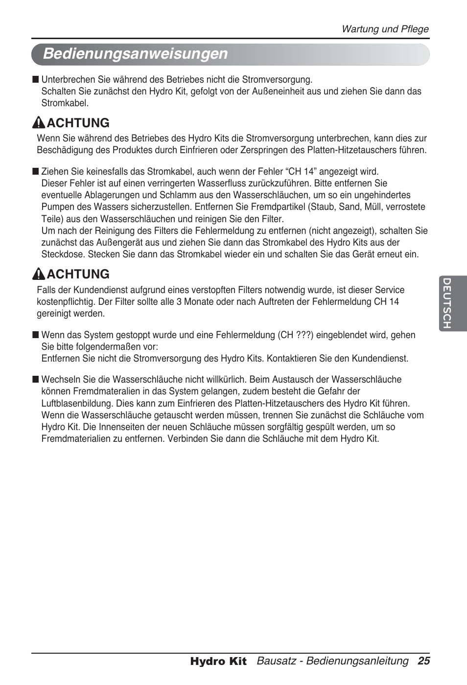 Bedienungsanweisungen | LG ARNH10GK2A2 User Manual | Page 129 / 495