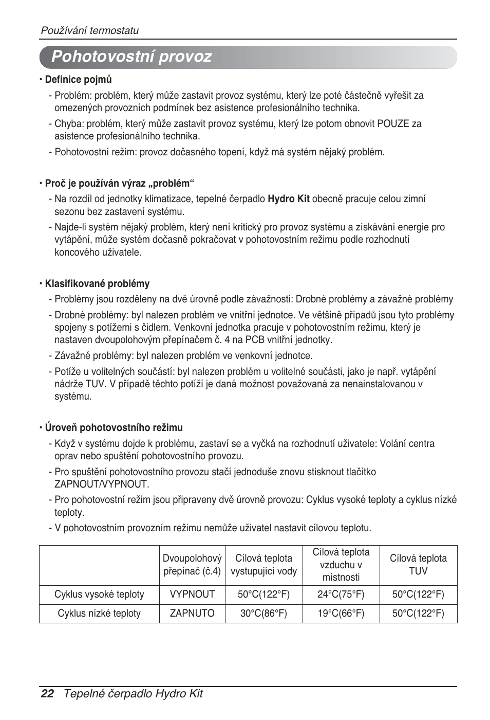 Pohotovostní provoz | LG ARNH10GK2A2 User Manual | Page 178 / 495