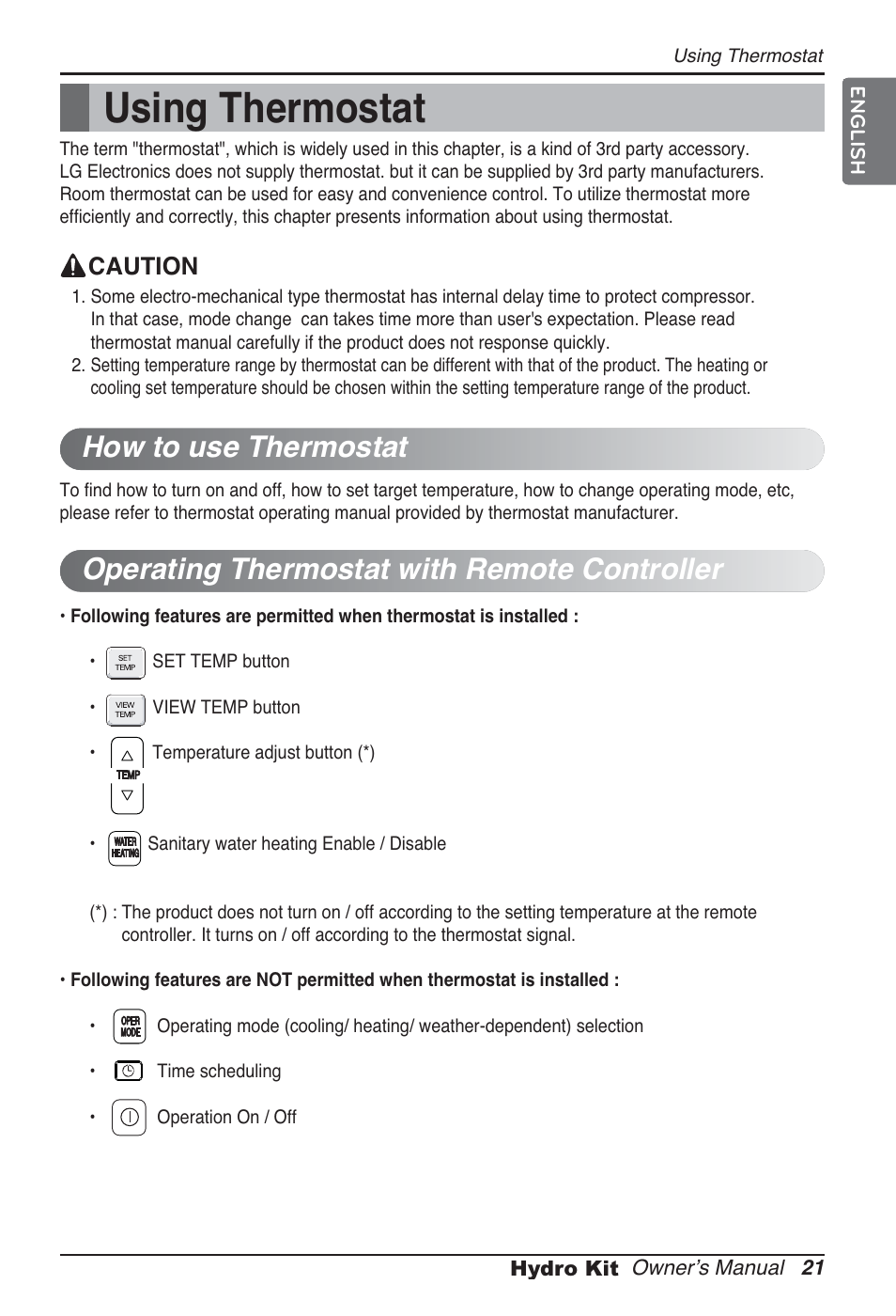 Using thermostat | LG ARNH10GK2A2 User Manual | Page 21 / 495